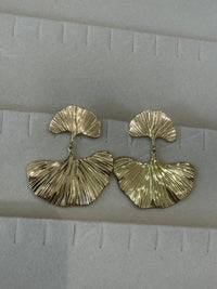 Boucles d’oreilles double feuille ginko