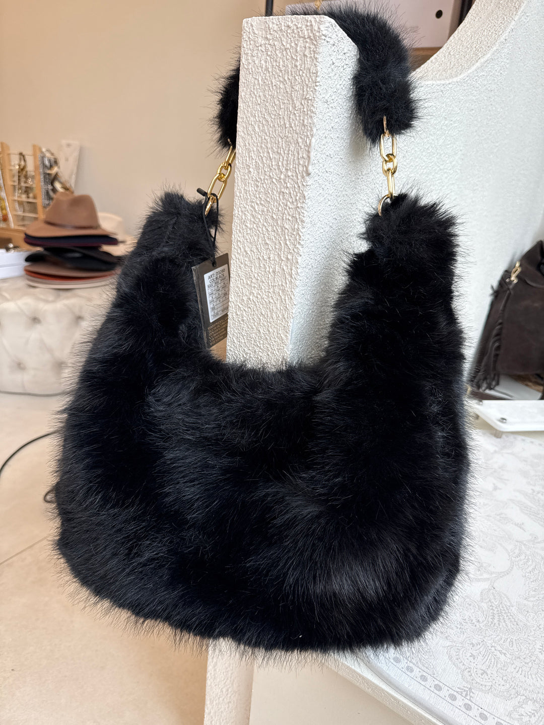 Sac fourrure noir