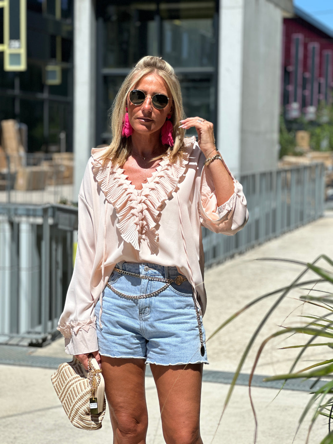 Blouse fluide volant 7186