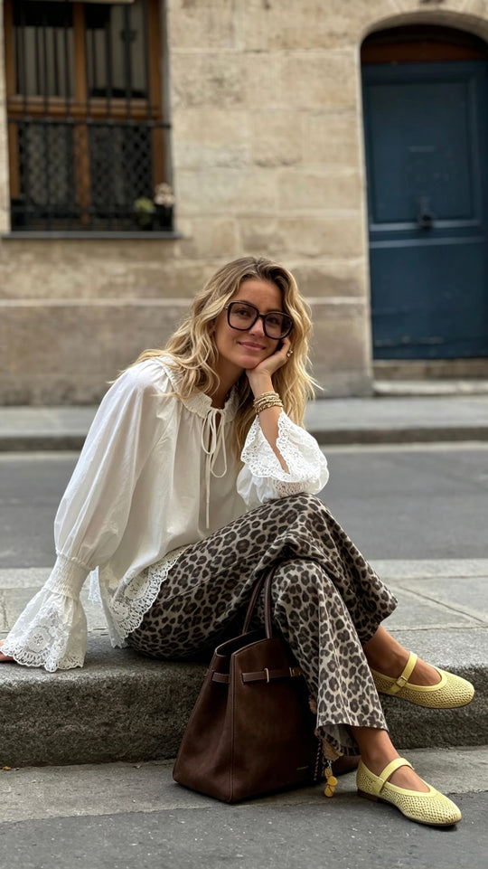 Blouse manches dentelles volant 5456