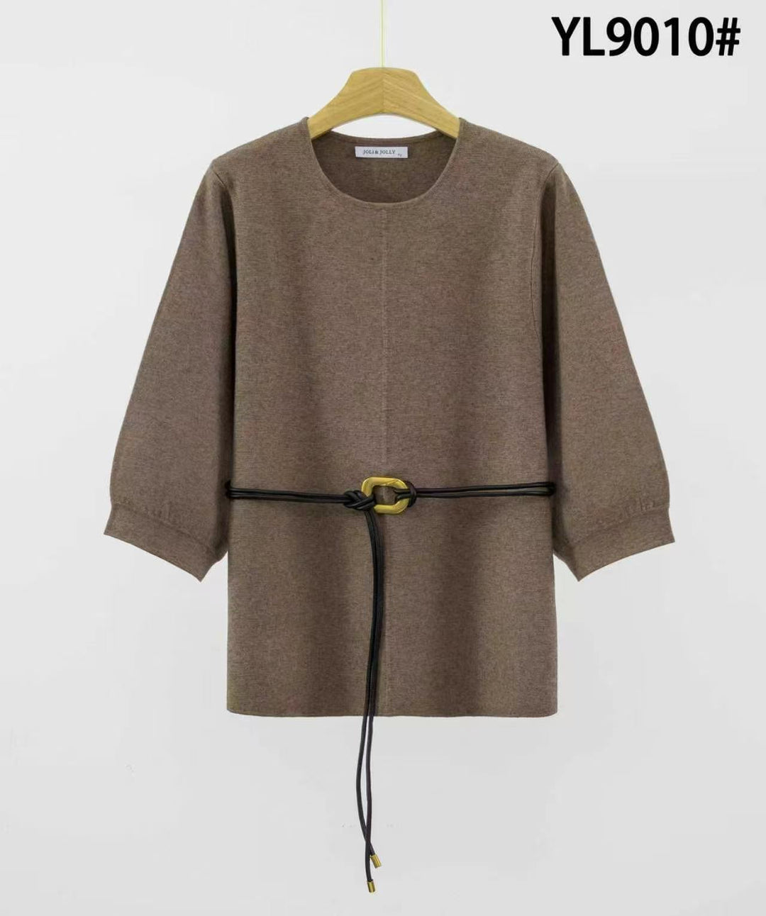 Pull épais ceinture à la taille 9010
