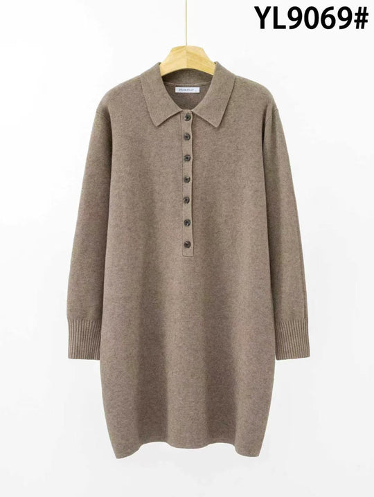 Robe tunique maille boutonnée YL9069