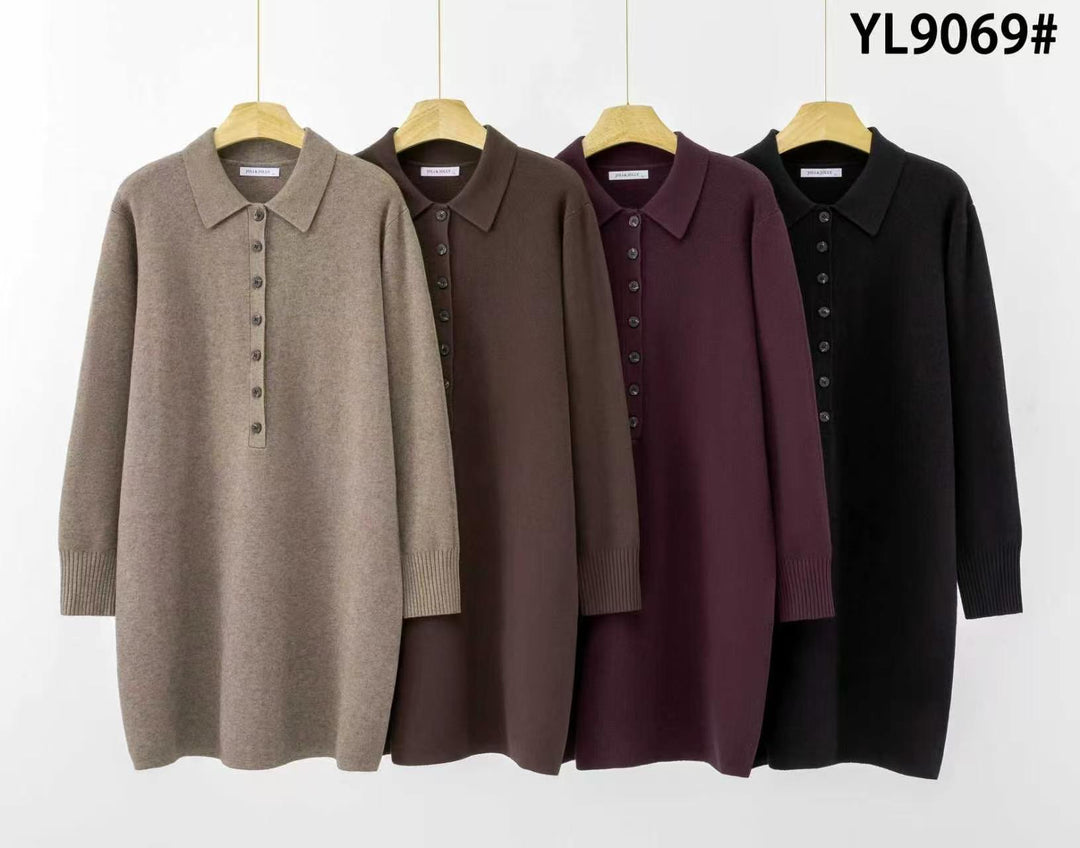 Robe tunique maille boutonnée YL9069