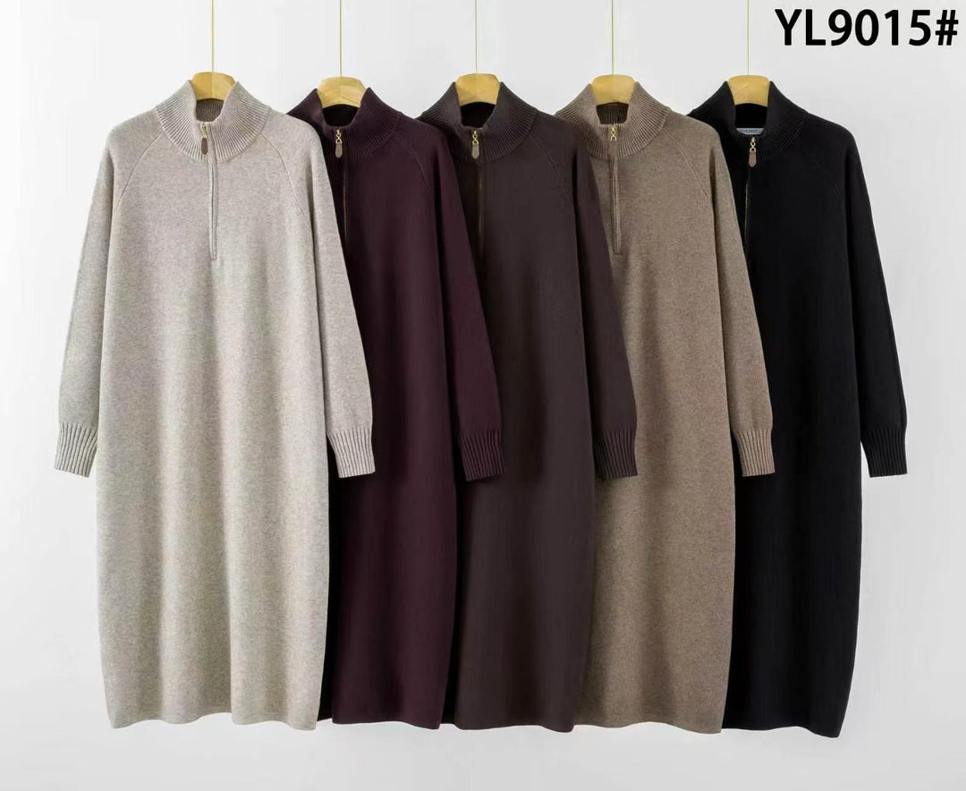Robe long maille zip Yl9015