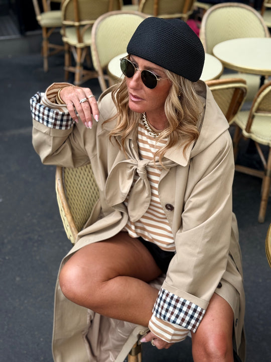Trench long Beige col attaches  2026