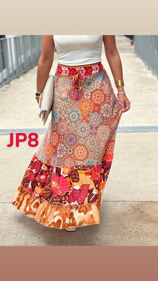 Jupe imprimée patchwork