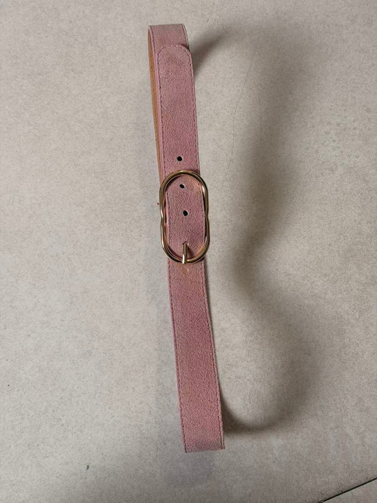 Ceinture cuir boucle ovale Or