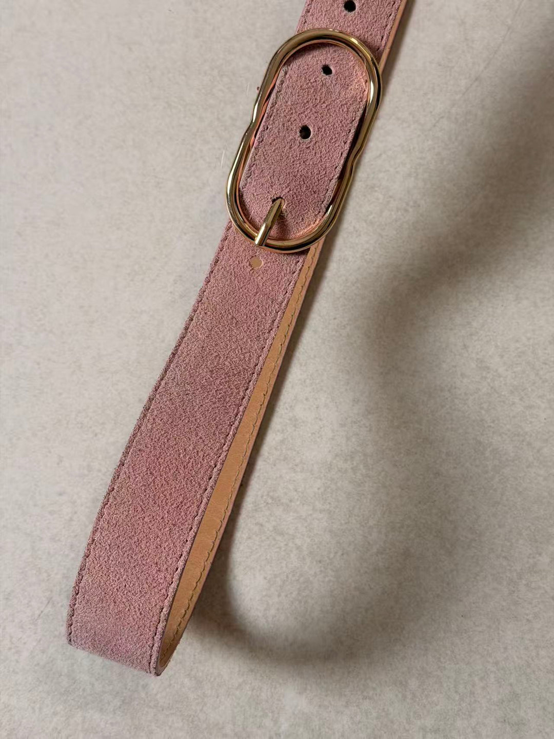 Ceinture cuir boucle ovale Or