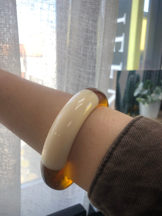 Bracelet épais rond bi couleur