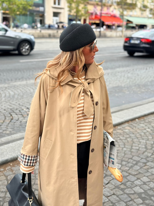 Trench long Beige col attaches  2026