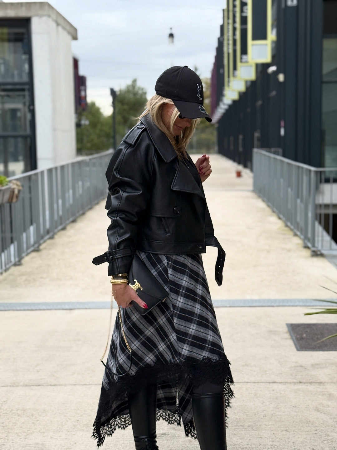 Veste similicuir courte Noir 5637