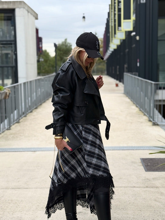 Veste similicuir courte Noir 5637