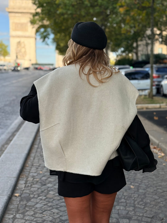 Gilet laine sans manches TINA 716809 Ecru