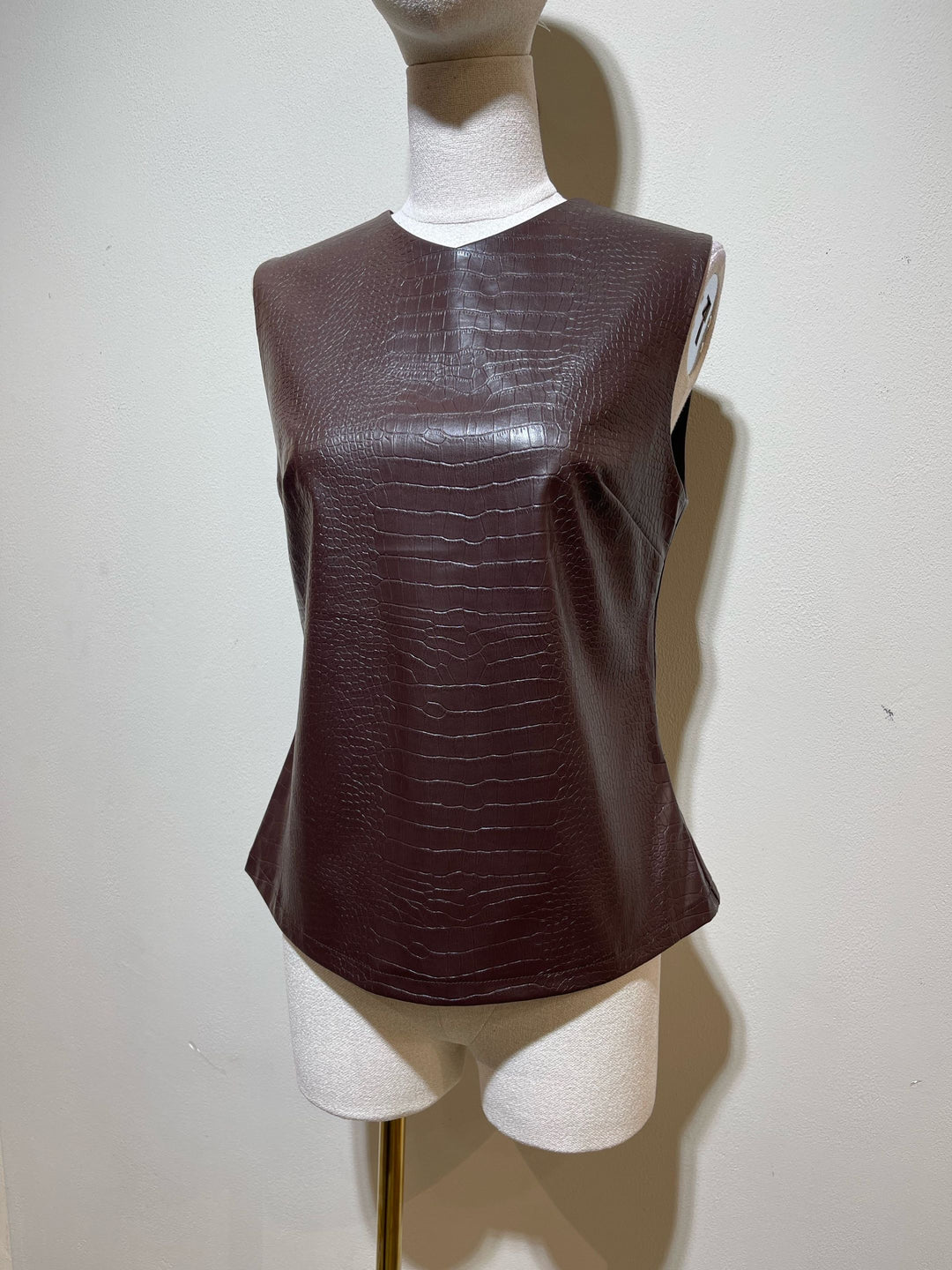 Top en similicuir Choco 27772