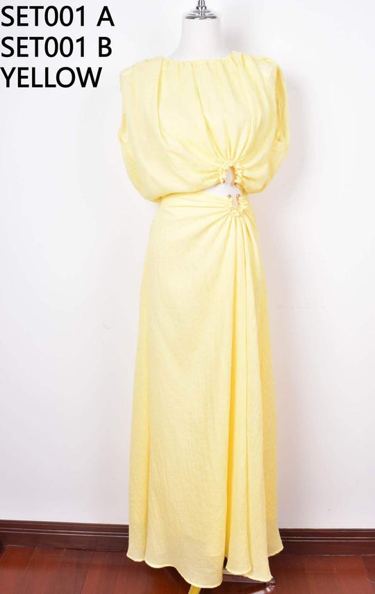 Ensemble jaune à détail anneau SET001