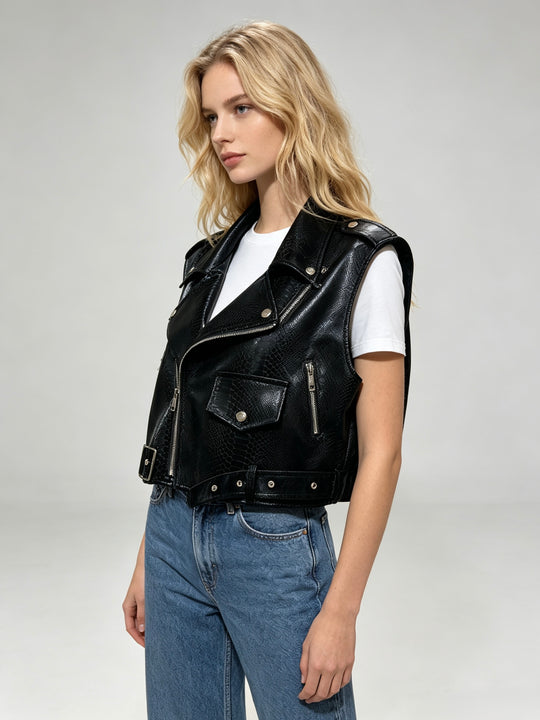 Veste similicuir brillant 8414