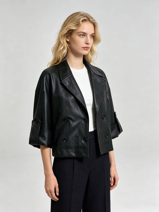 Veste similicuir Nina Noir 8509