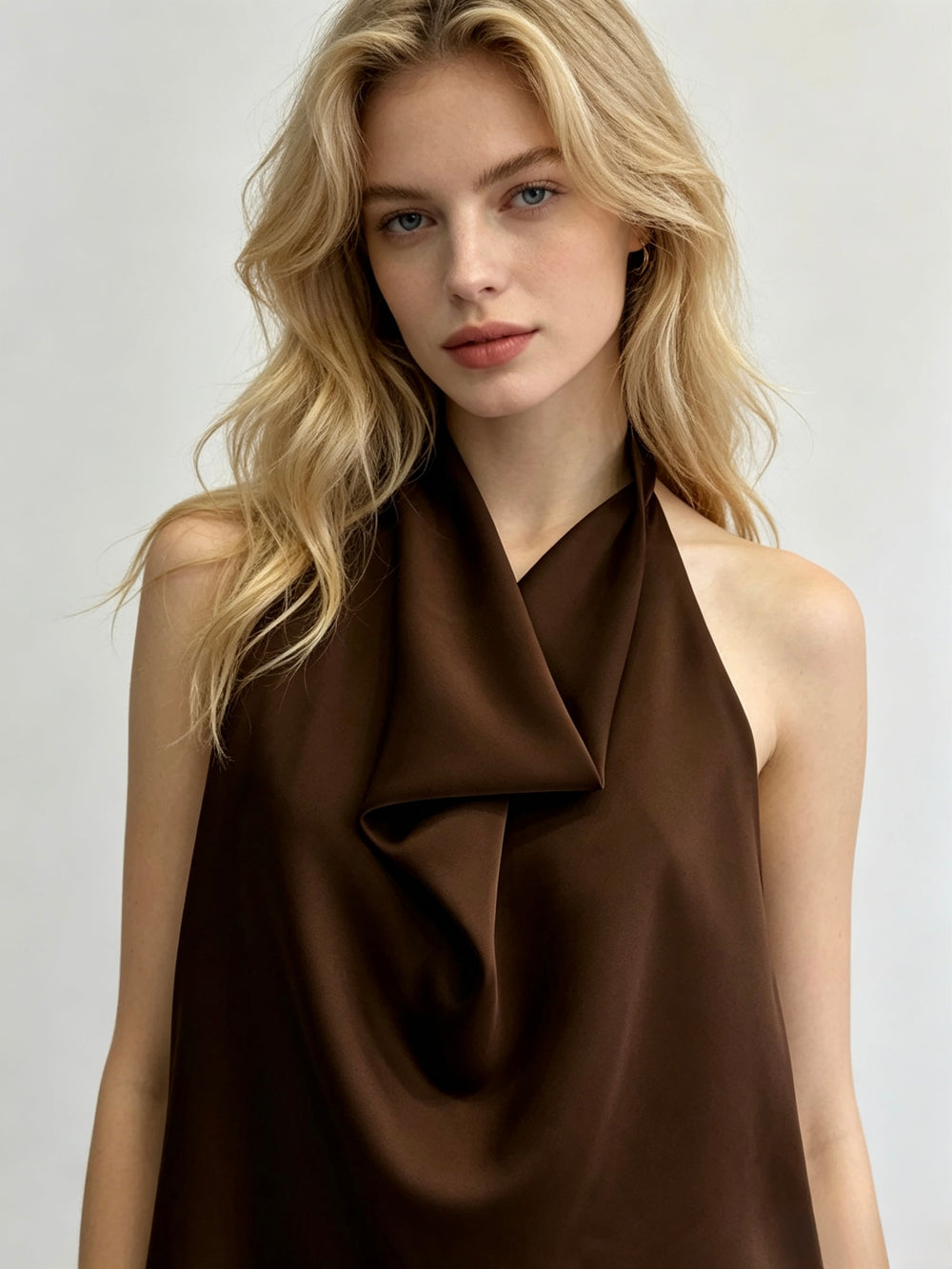 Top satin dos ouverte Choco L130