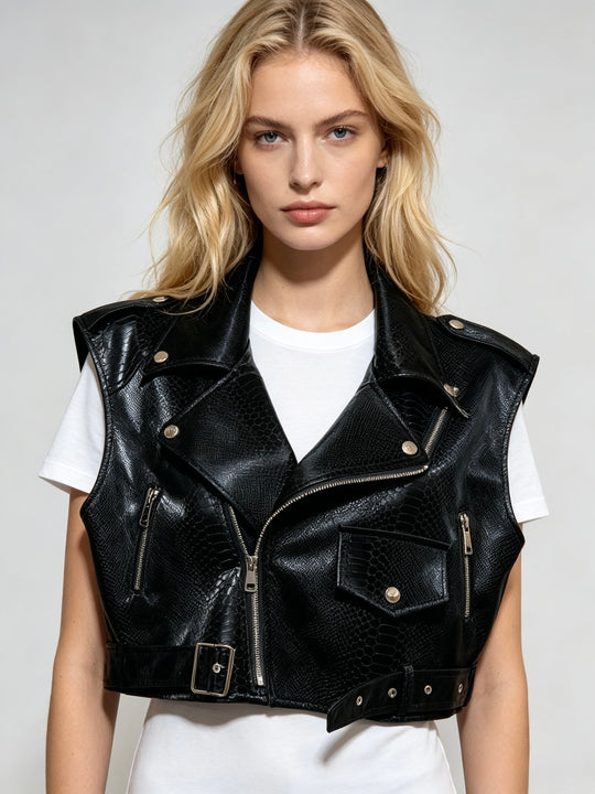 Veste similicuir brillant 8414