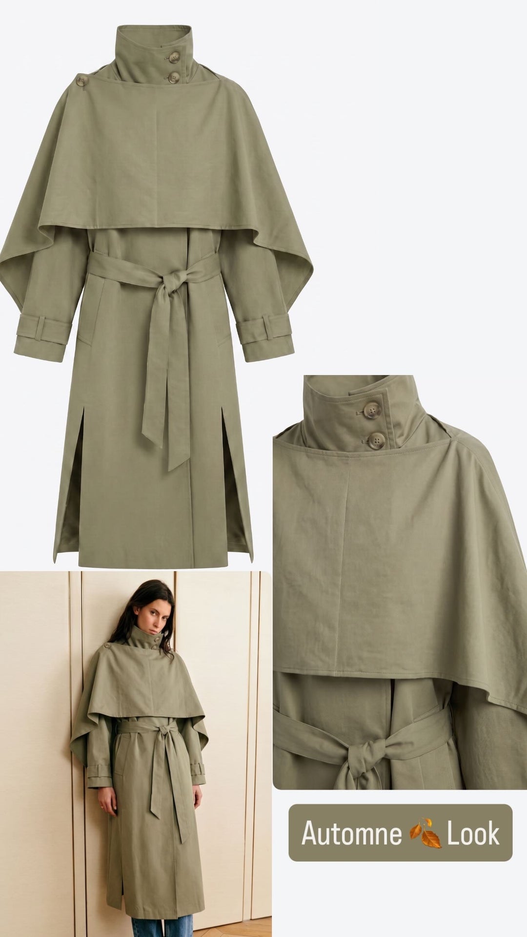 Trench cape Kaki H2016