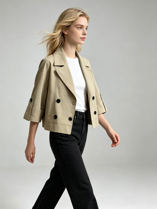 Veste beige manches 3/4 8496