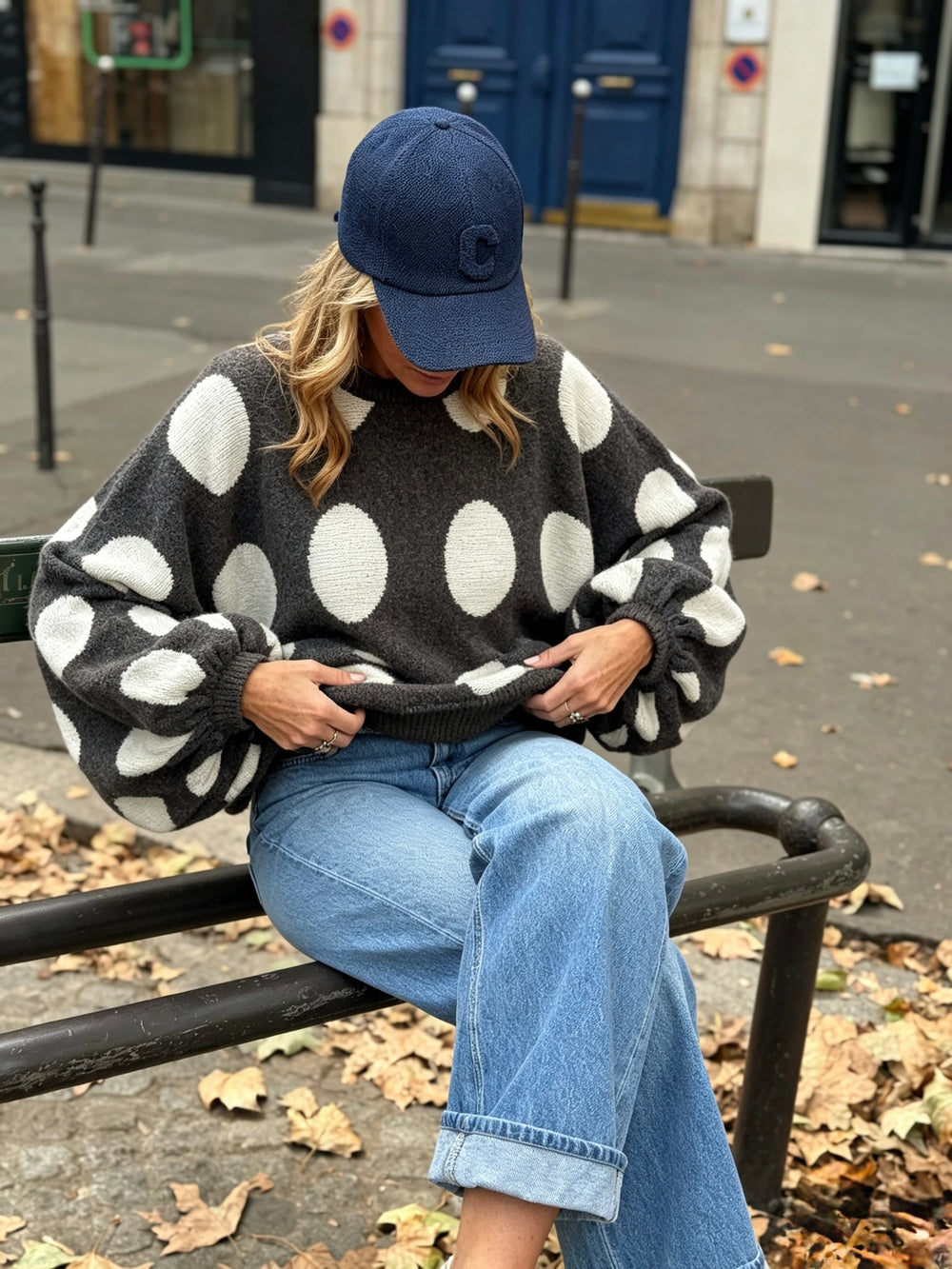 Pull à pois choco 5541