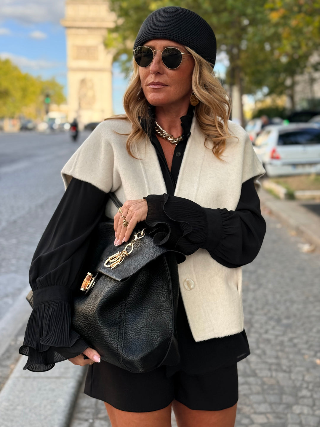 Gilet laine sans manches TINA 716809 Ecru