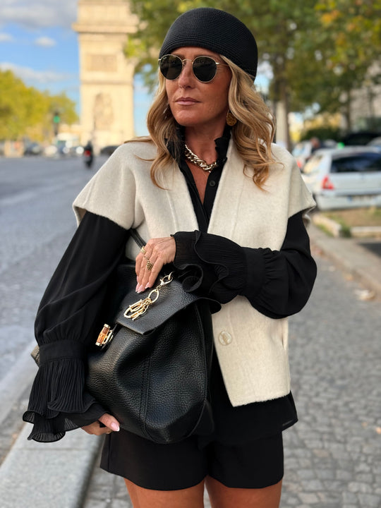Gilet laine sans manches TINA 716809 Ecru