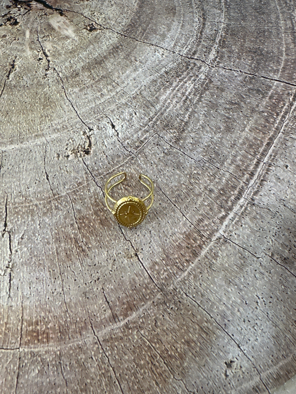 Bague étoile ovale or
