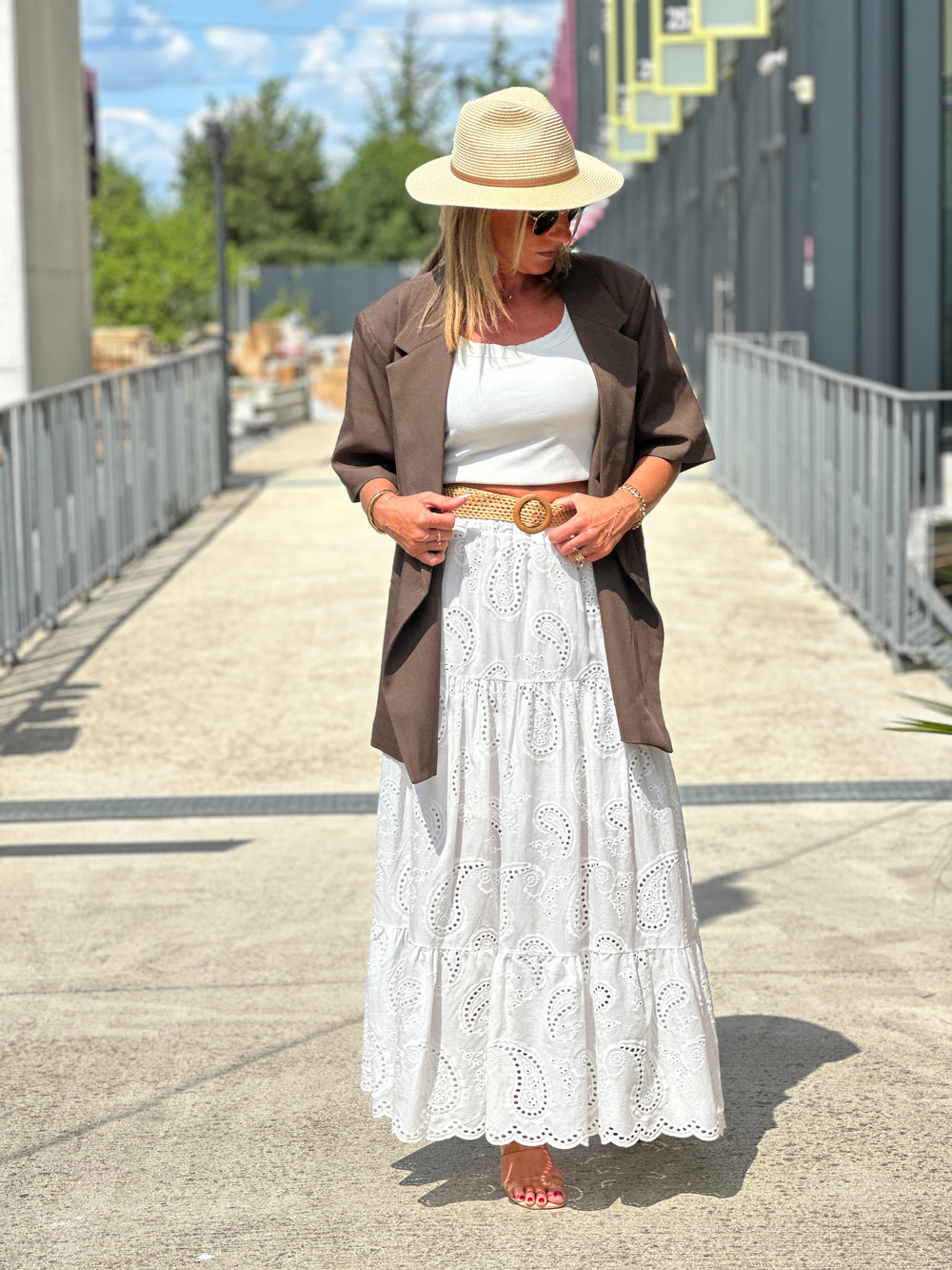 Jupe dentelle anglaise blanc