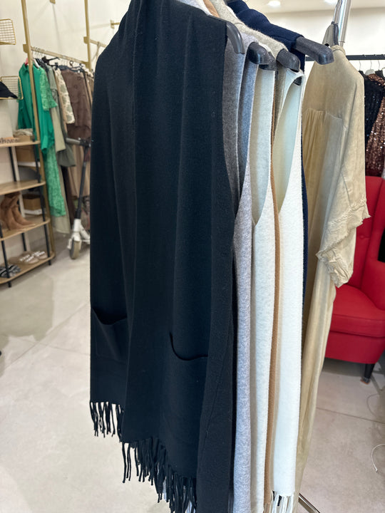 Gilet long à franges