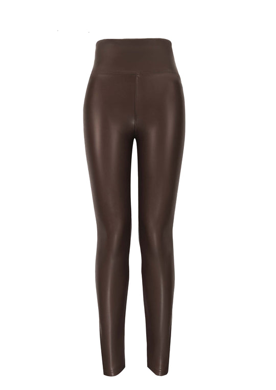 Legging gaine similicuir Marron /Jo