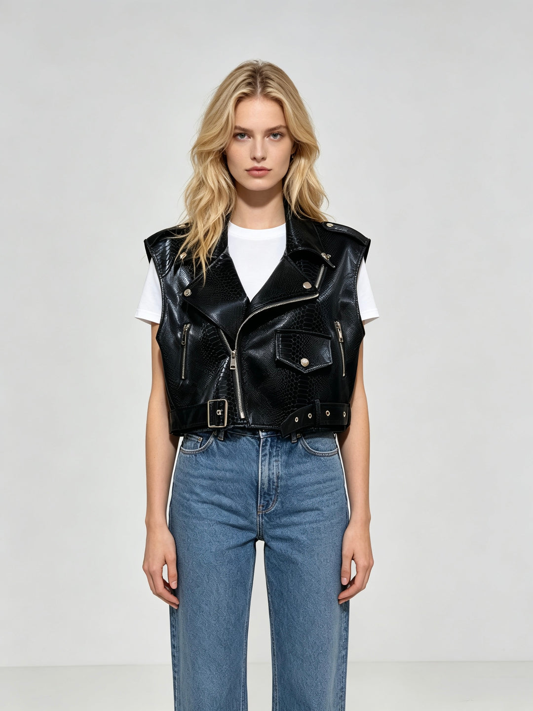 Veste similicuir brillant 8414