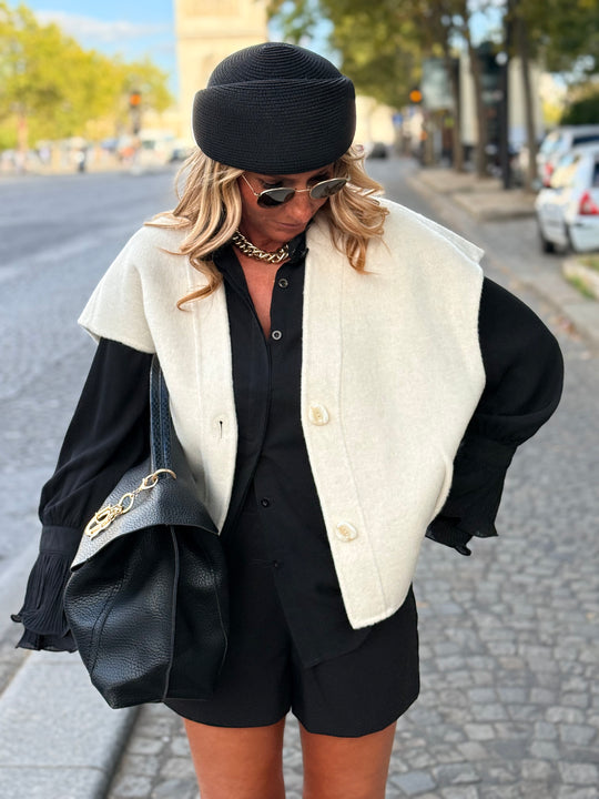 Gilet laine sans manches TINA 716809 Ecru