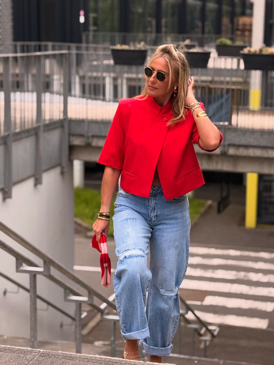 Blazer court rouge V26049