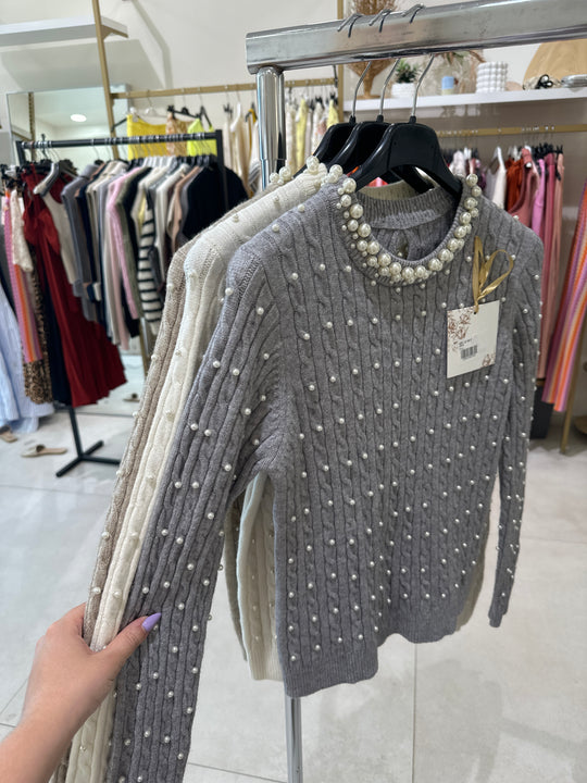 Pull maille perles 5217