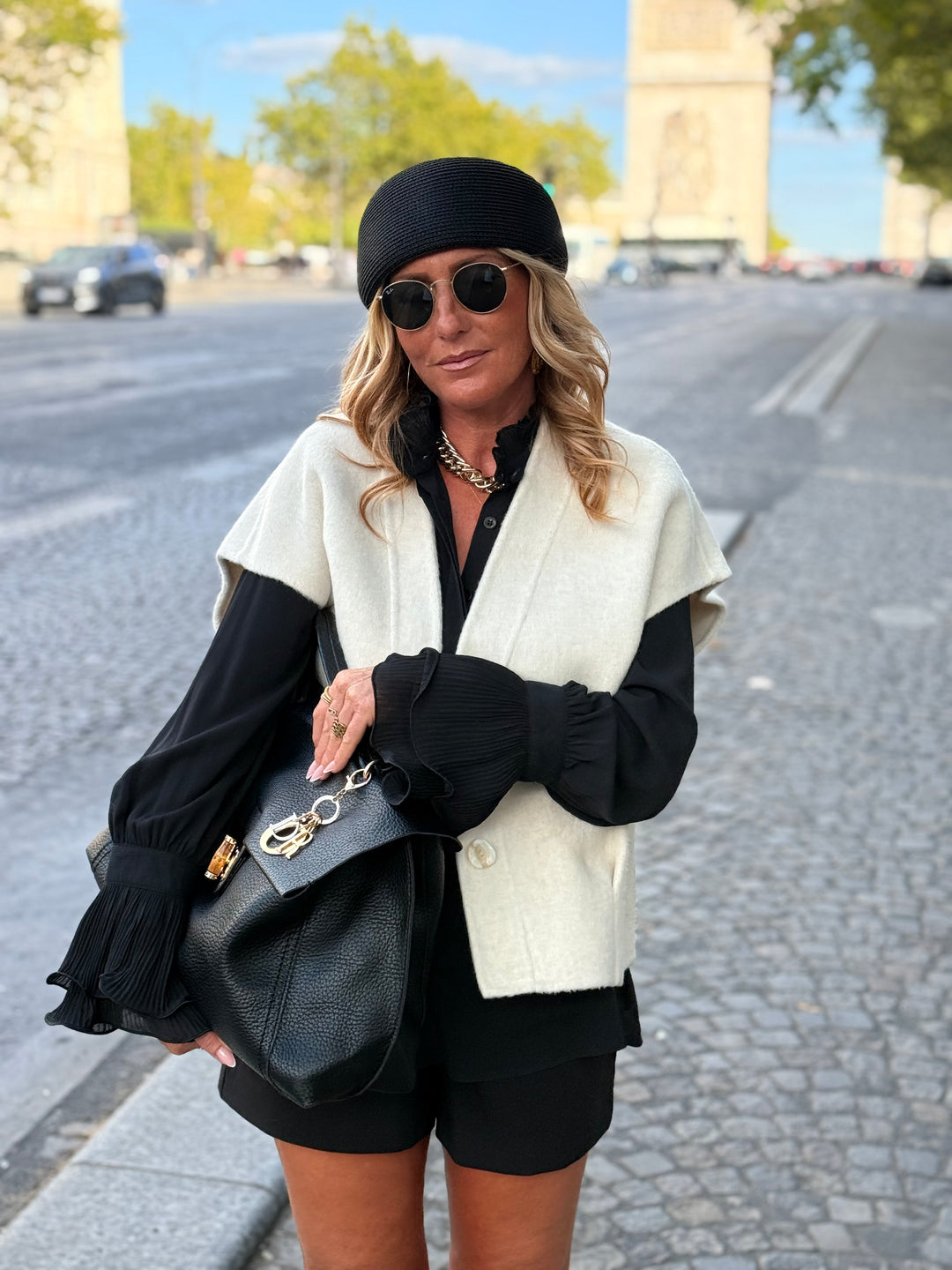 Gilet laine sans manches TINA 716809 Ecru