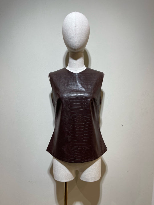 Top en similicuir Choco 27772