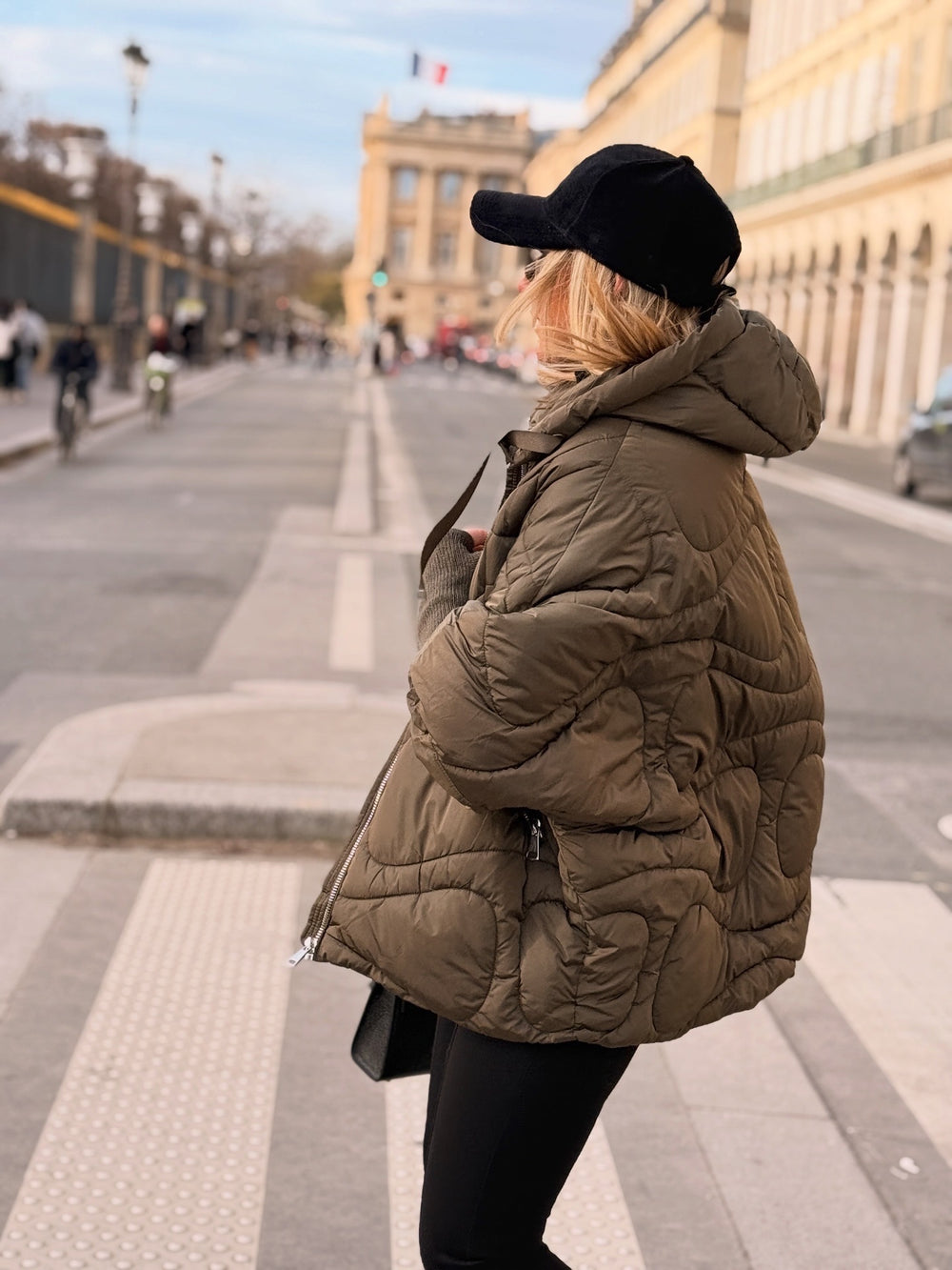 Doudoune manchette kaki