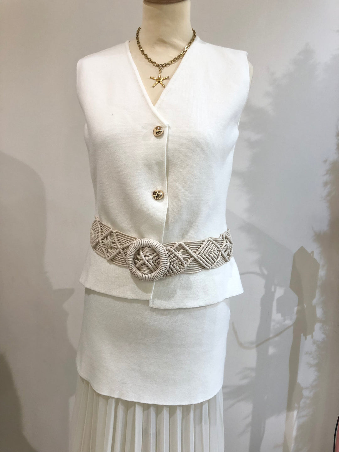 Ceinture maille boucle rond