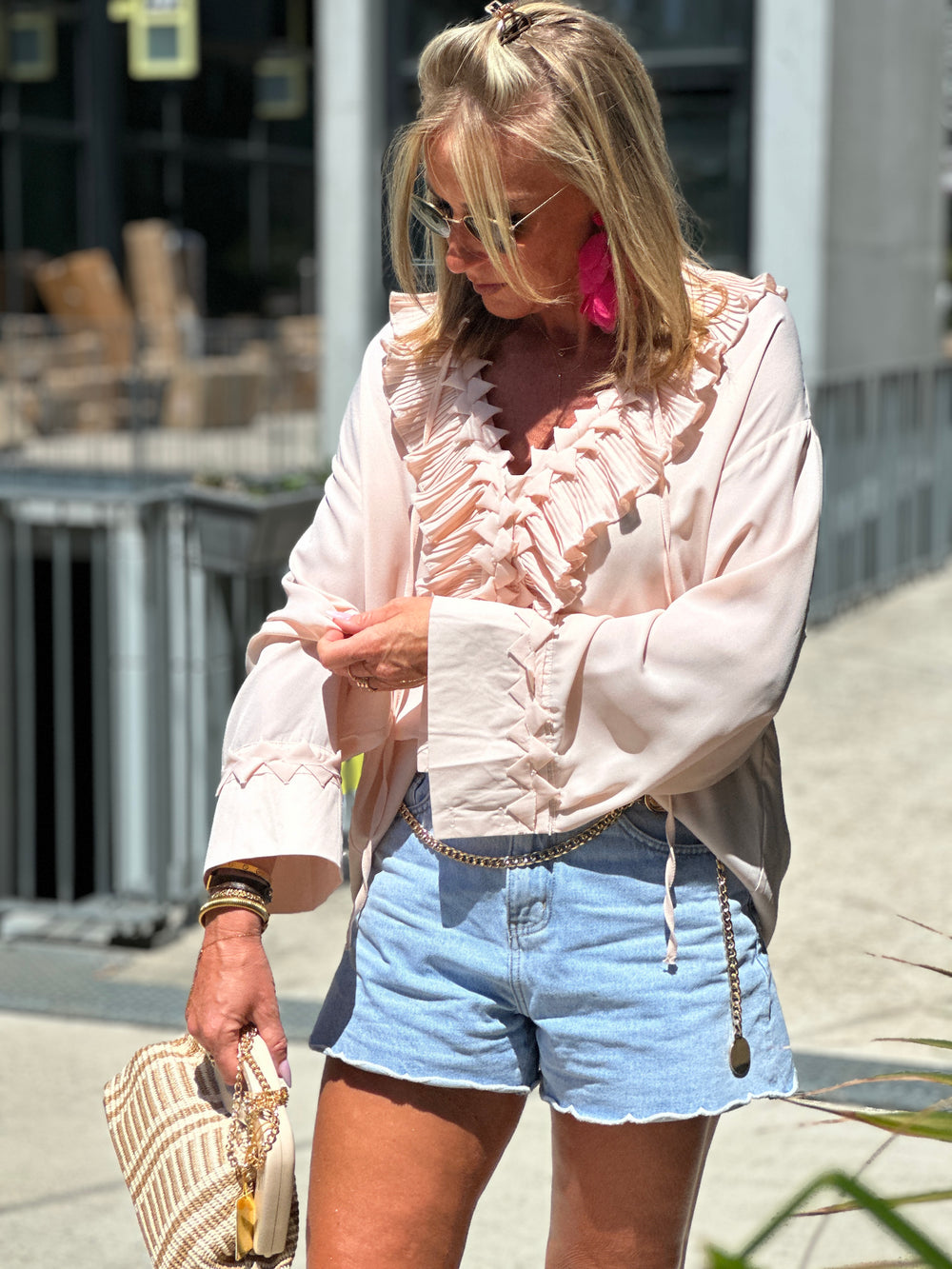 Blouse fluide volant 7186