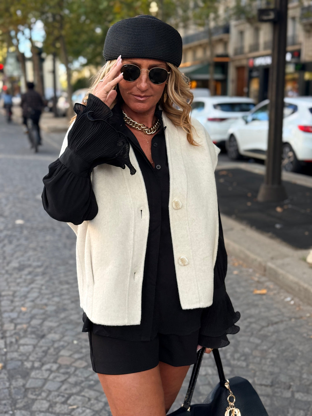 Gilet laine sans manches TINA 716809 Ecru