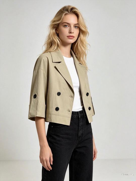 Veste beige manches 3/4 8496
