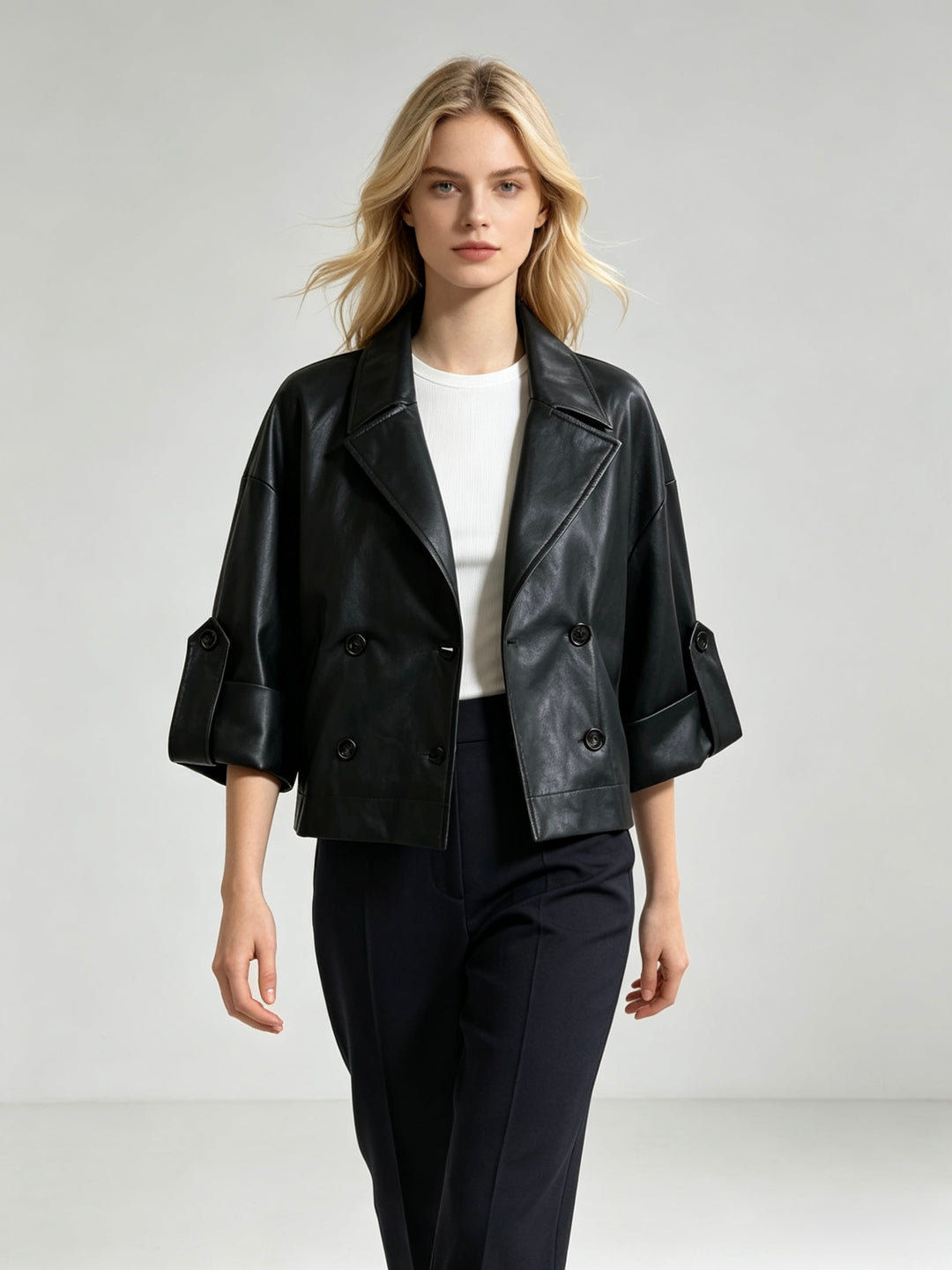 Veste similicuir Nina Noir 8509