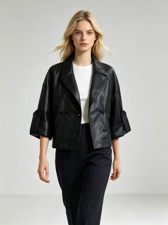 Veste similicuir Nina Noir 8509