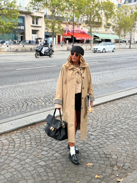 Trench long Beige col attaches  2026