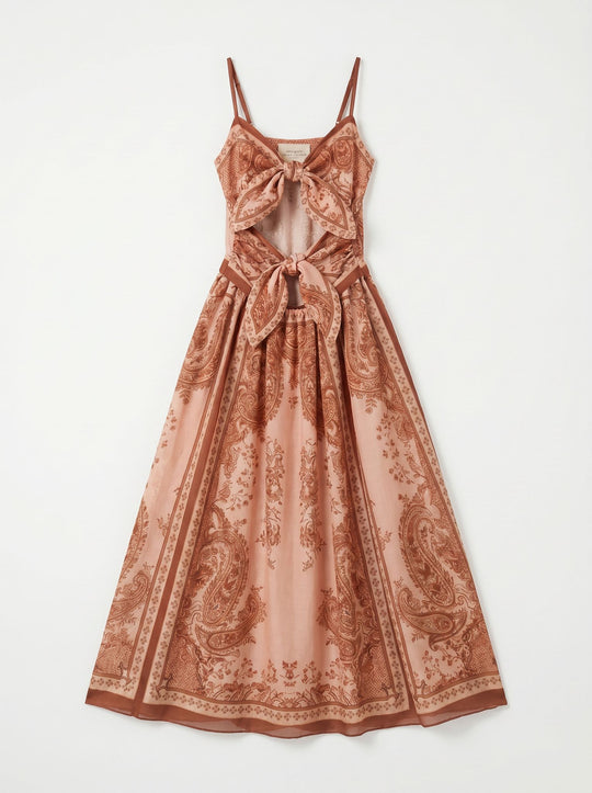 Robe imprimée à noeuds 26012