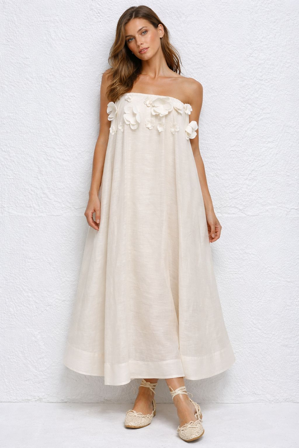 Robe bustier longue ECRU 10612