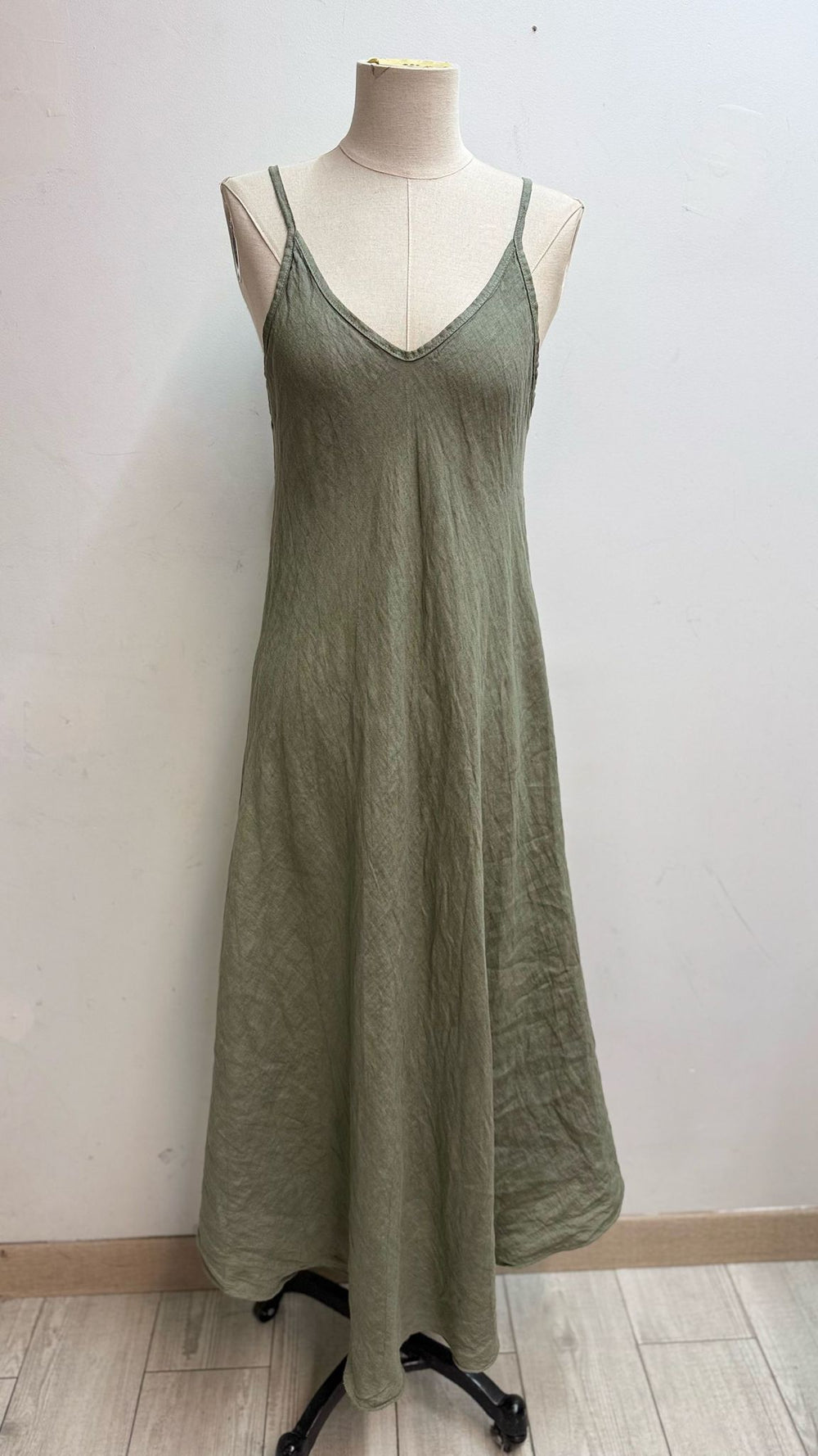 Robe longue en lin KAKI 25281