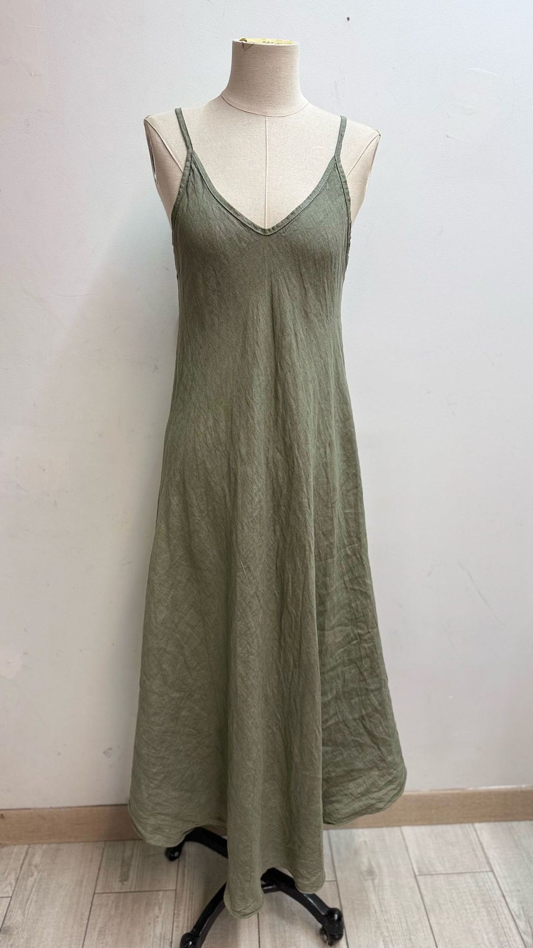 Robe longue en lin KAKI 25281